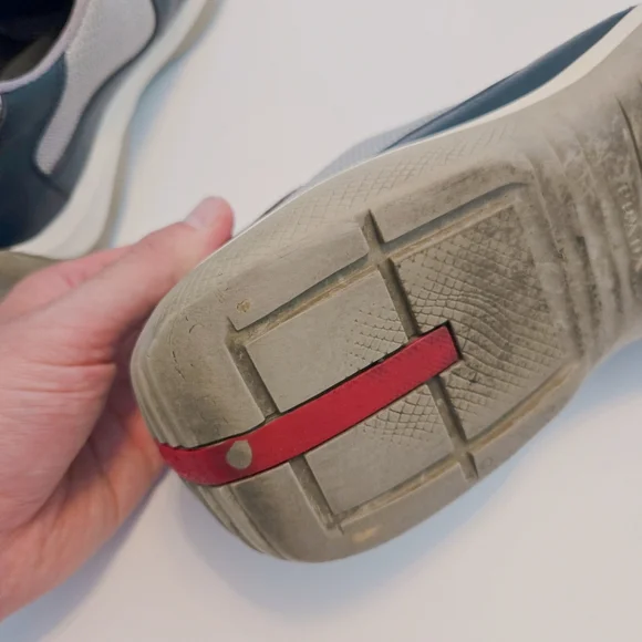 PRADA Men's Americas Cup Navy And Gray Boat Classic Sneaker - Picture 8 of 8